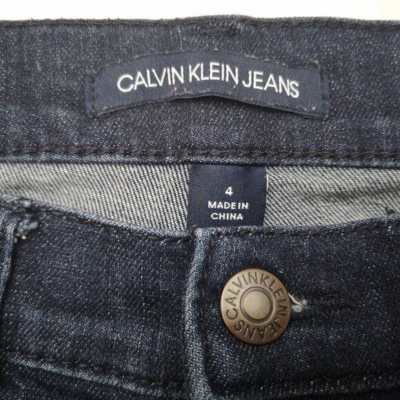Calvin Klein Jeans Ladies Size 4 Dark Wash High Rise Skinny Blue Jeans - Picture 3 of 12